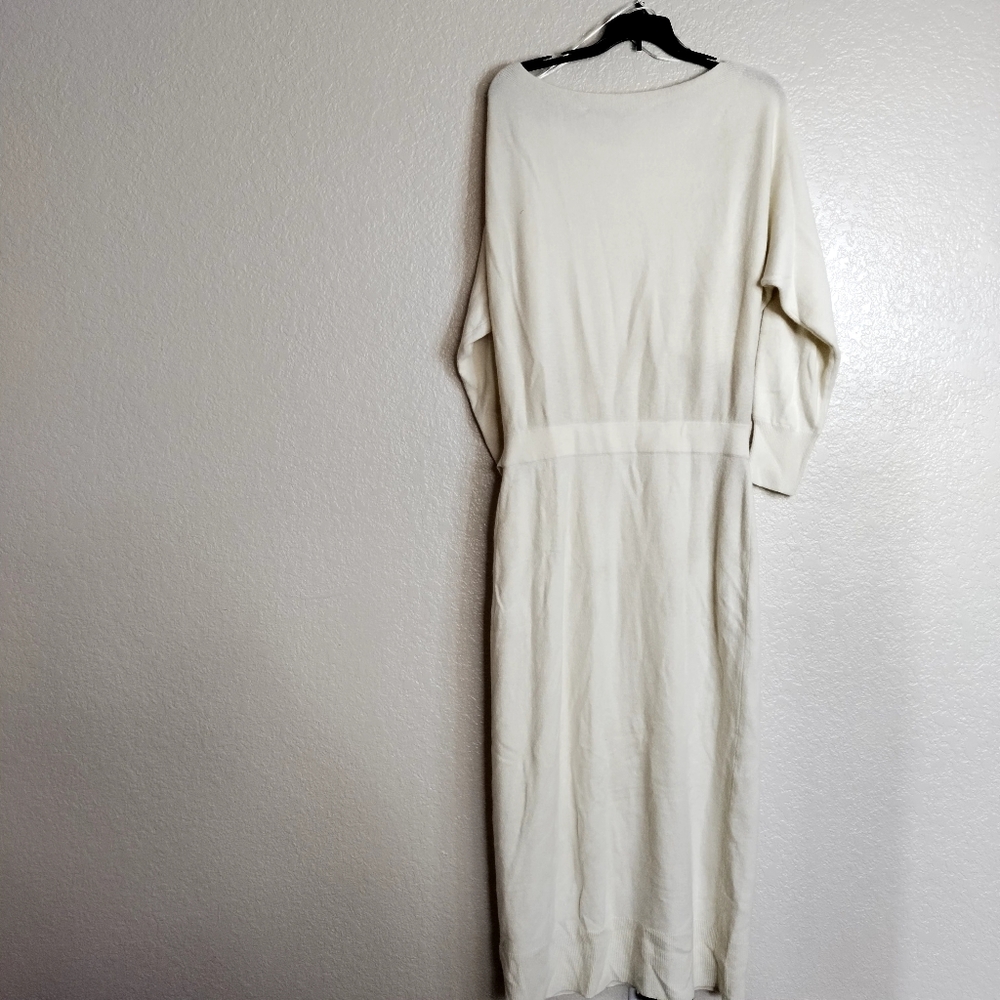 NWT Intermix Rosalee One Shoulder Sweater Dress Ivory Sz M - Picture 9 of 11